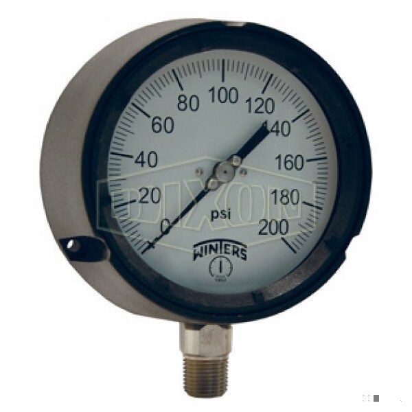Dixon Dry Process Gauge, 0 to 30 psi, 1/2 in Connection, 4-1/2 in Dial, +/- 0.5 % PGS30 - main